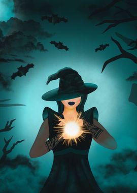 Halloween magic witch