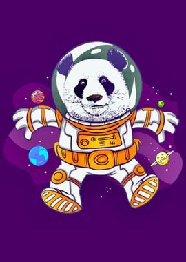 Cute astronaut panda