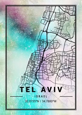 Tel Aviv Map Israel