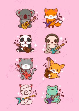 Kawaii cute animal stars