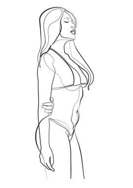 One Line Art Woman