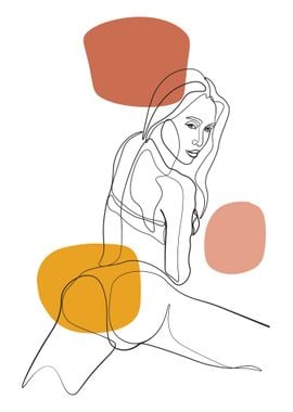 One Line Art Woman