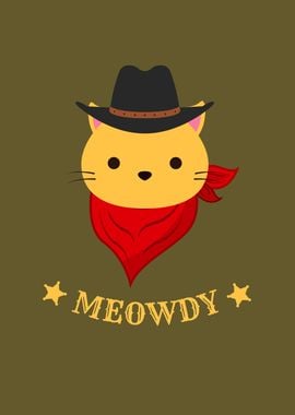 Meowdy Funny Cowboy Cat