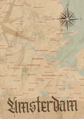 Amsterdam City Pirate Map