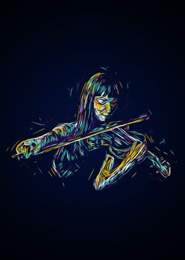 Abstract woman violinist