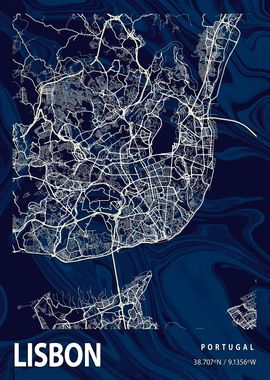 Lisbon City Map Portugal