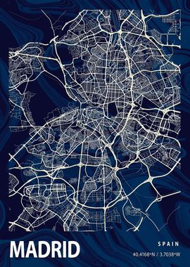 Madrid City Map Spain