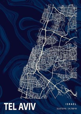 Tel Aviv Map Israel