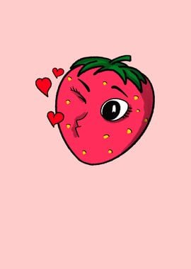 Cute Strawberry Pop Art