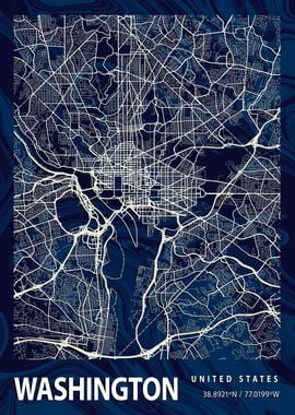 Washington City Map USA