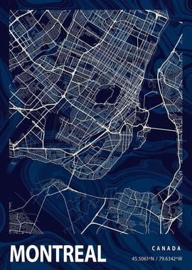 Montreal City Map Canada