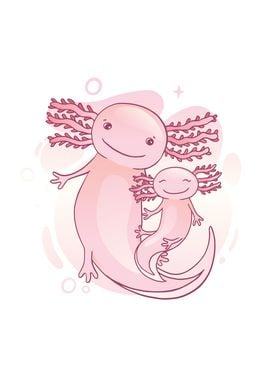 Cute Axolotl Mom Kawaii