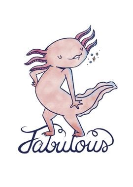 Funny Cute Axolotl Kawaii' Poster, picture, metal print, paint by Philip  Anders