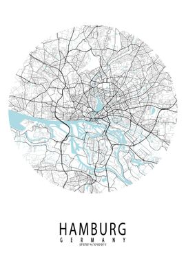 Hamburg City Map Circle