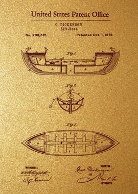 21 Life Boat Patent Print