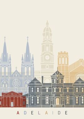 Adelaide skyline poster