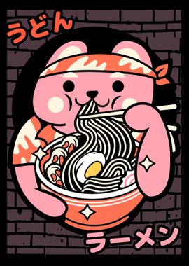 Funny japanese Ramen Cat