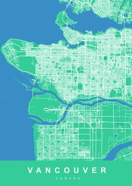 VANCOUVER City Map Canada