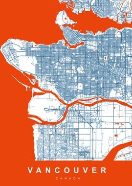 VANCOUVER City Map Canada