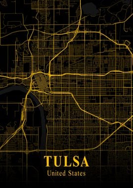 Tulsa City Map USA