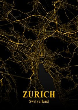 Zurich Map Switzerland