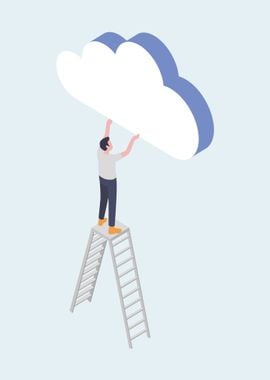 a man with cloud