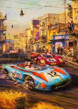 Car Racing Painting