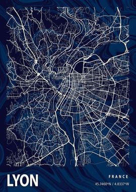 Lyon City Map France