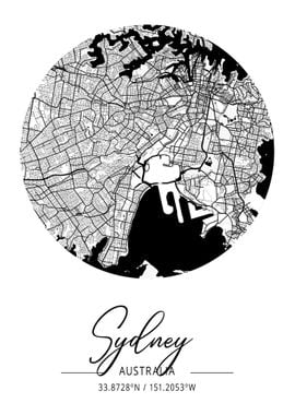 Sydney City Map Australia