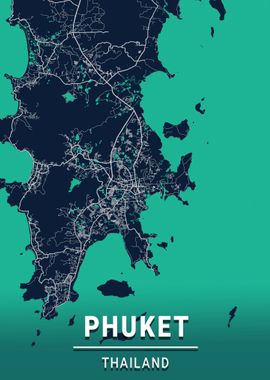 Phuket City Map Thailand