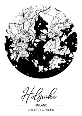 Helsinki City Map Finland