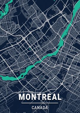 Montreal City Map Canada