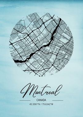 Montreal City Map Canada