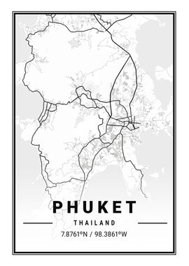 Phuket City Map Thailand