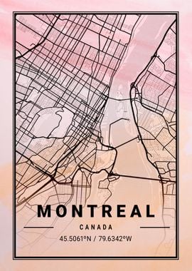 Montreal City Map Canada