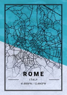 Rome City Map Italy