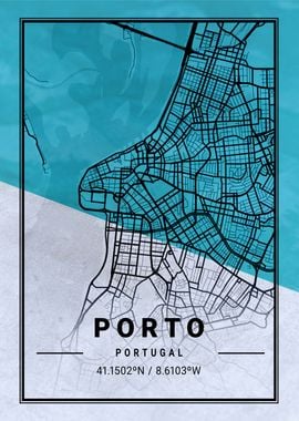 Porto City Map Portugal