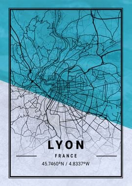 Lyon City Map France