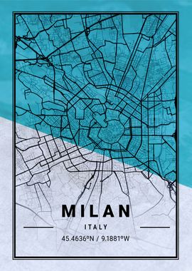 Milan City Map Italy