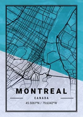 Montreal City Map Canada