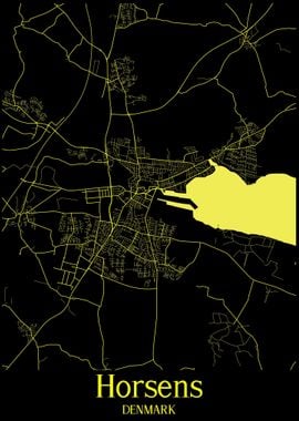 Horsens Map Denmark