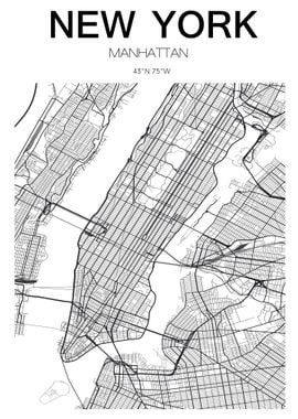 New York manhattan Map USA