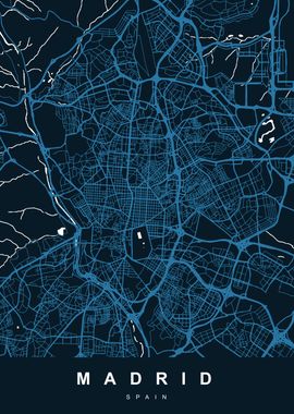 Madrid City Map Spain