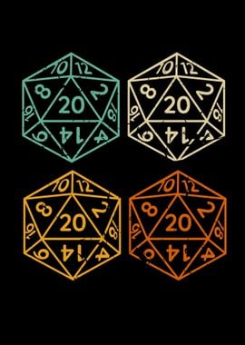 Vintage RPG Dice D20