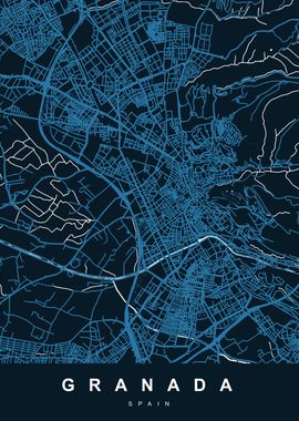 Granada City Map Spain