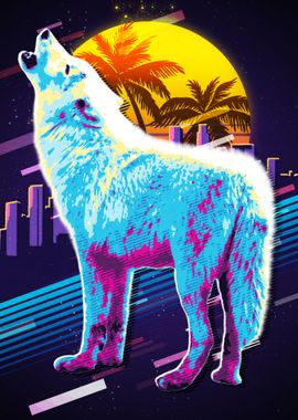 Wolf Animal Retro