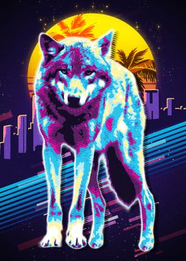 Wolf Animal Retro