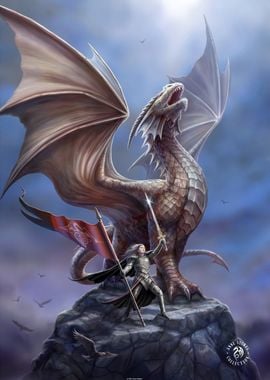 Noble Dragon Poster picture metal print paint by Anne Stokes