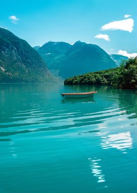 Mountains at Lake Nature