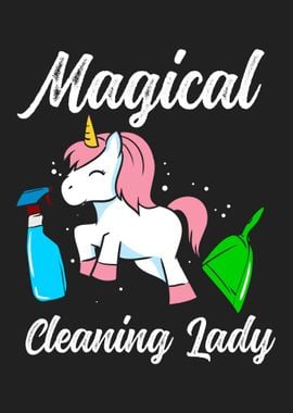 Unicorn cleaning lady